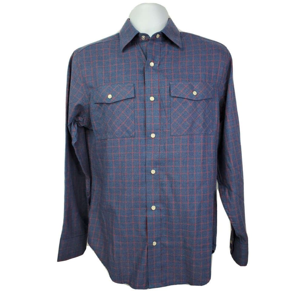 New Southern Tide Pearl Snap Button Shirt Chimney Work Brushed Twill Size Small